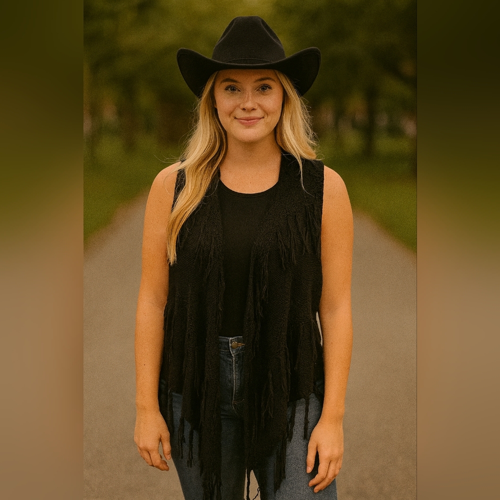 Annabella Black Knit Sweater